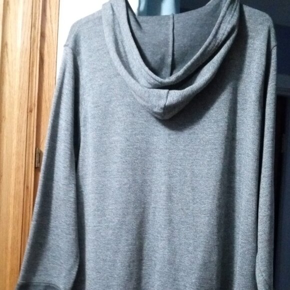 🌠 #179 Fine Ribbed Gray Zipper Hoodie - Picture 4 of 7